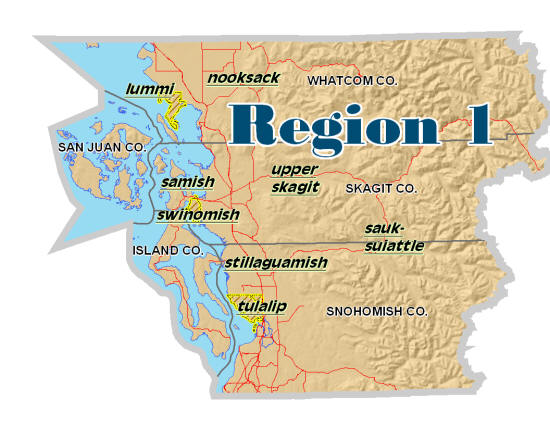 WA HLS Region 1 Tribes Map